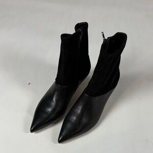 Black Pointed Toe Ankle Booties - Women